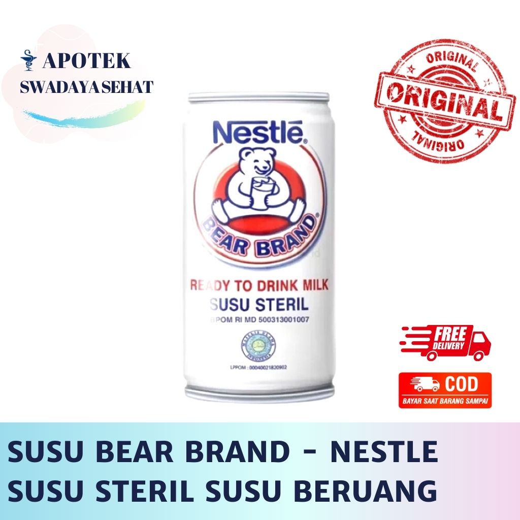 SUSU BEAR BRAND Milk - Susu Steril Kaleng Beruang Satuan Nestle 189 ML