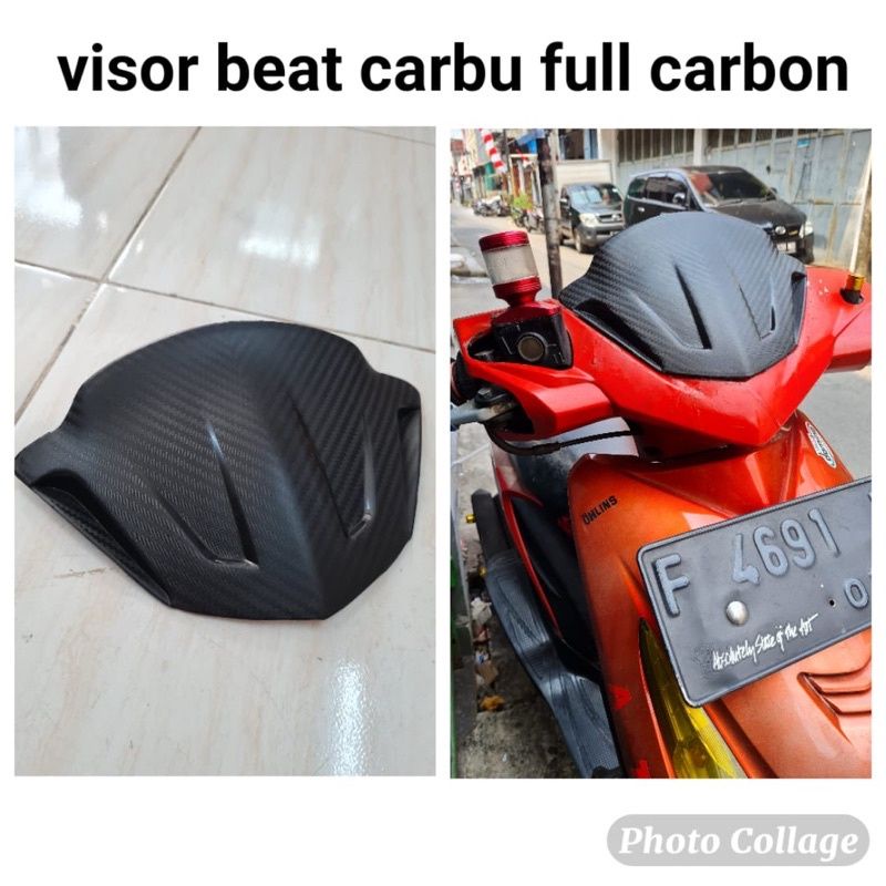 visor beat carbu karbu full karbon carbon bahan tebal