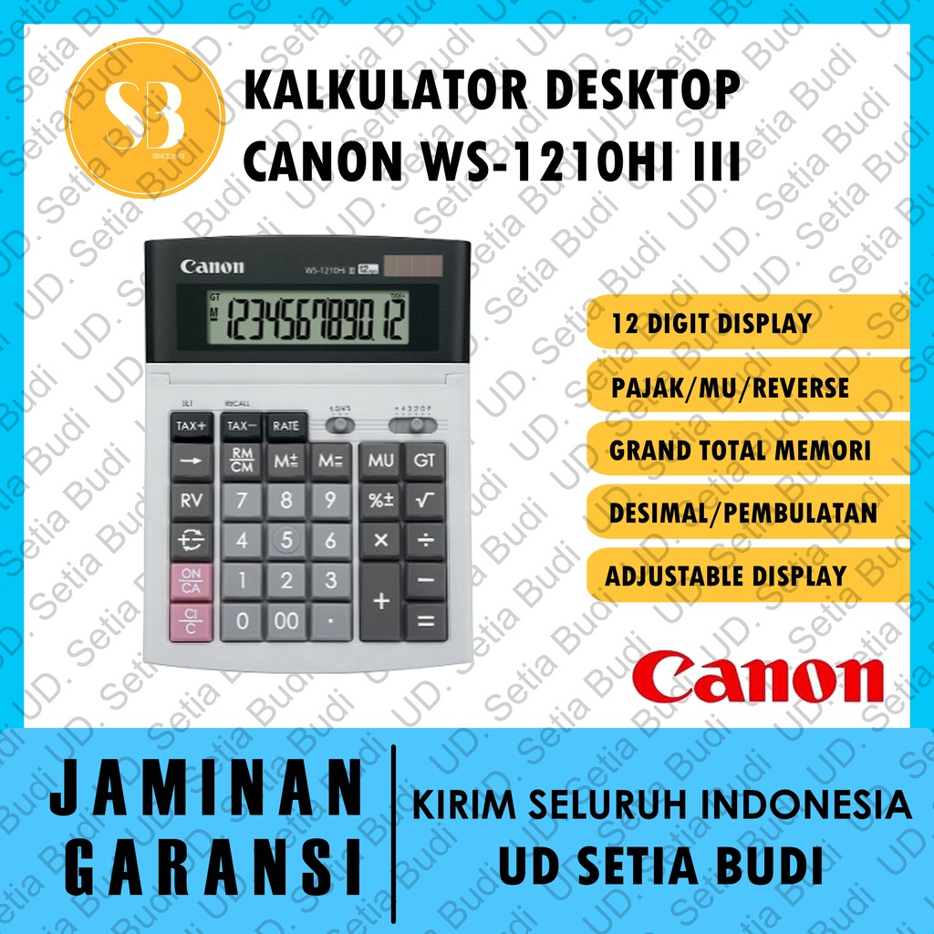 Kalkulator CANON WS-1210Hi III Asli dan Bergaransi