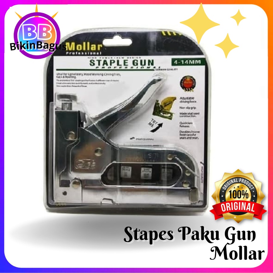 

Promo Staples Tacker 3 In 1 Staple Jok Tembak Hekter 3 Way Mollar Kuat sTAPES Murah Staples Besi