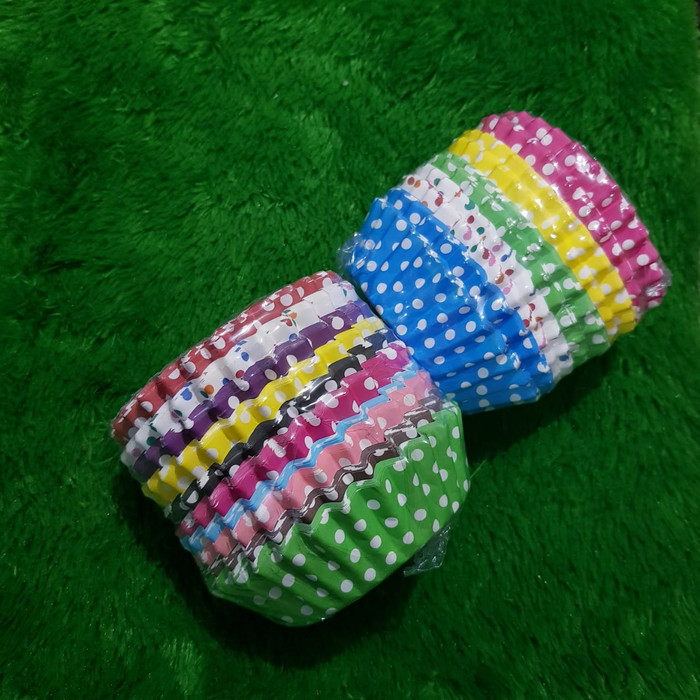 

MURAH kertas alas roti bulat laminating mix motif round cake case 100 pc