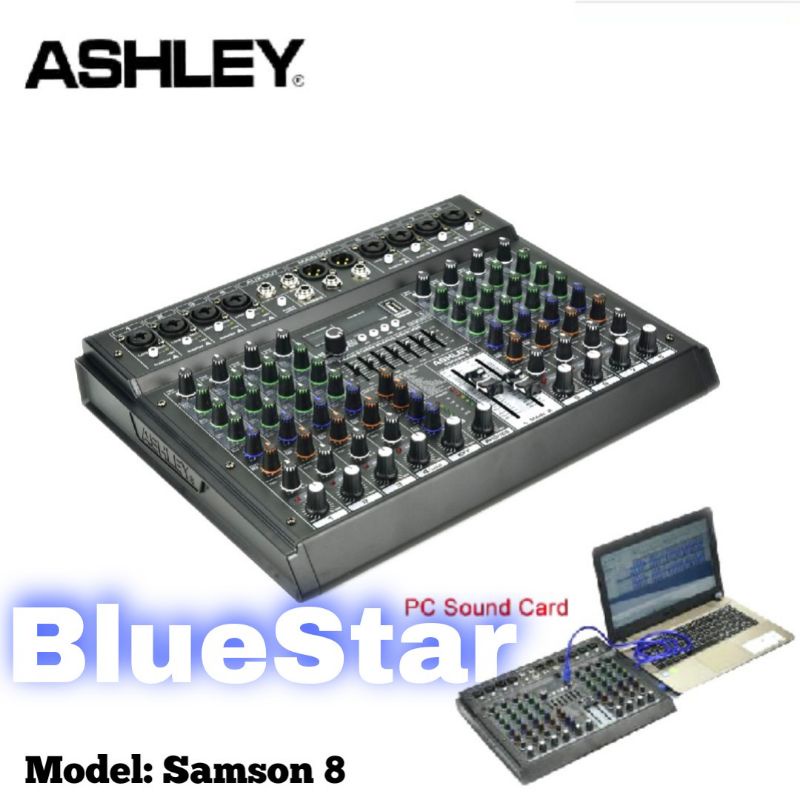 Mixer Ashley Samson 8 Original 8 Channel Bluetooth - Soundcard