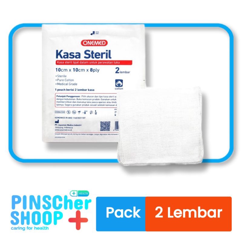 Kasa Steril 108225 OM 10x10 cm 8 ply Isi 2 Lembar / Pack