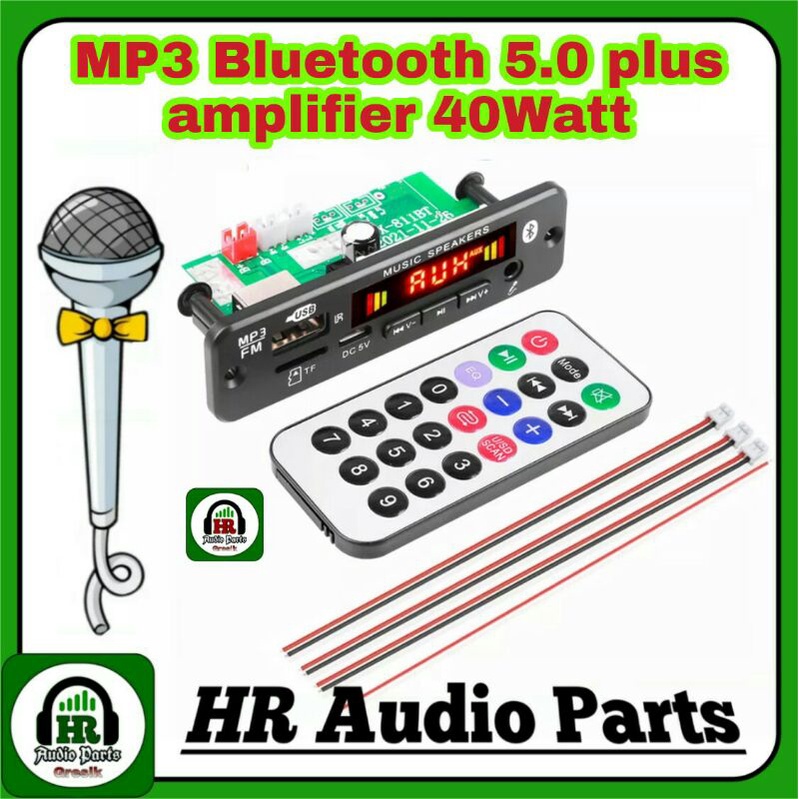 MP3 Bluetooth 5.0 Plus Microphone &amp; Amplifier 40W 2x 20W Mp3 Player Mic