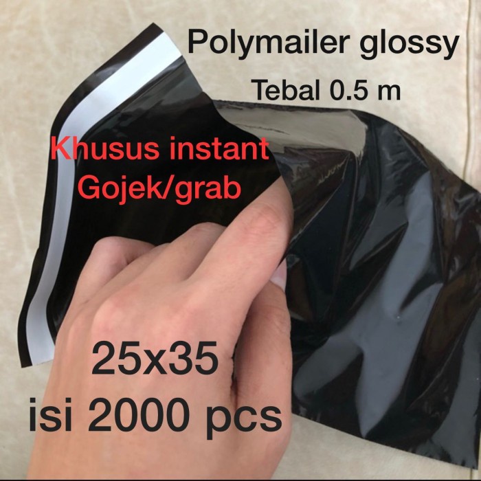 

Limited Polymailer 25X35 Hitam Glossy Isi 2000 Pcs Terlaris