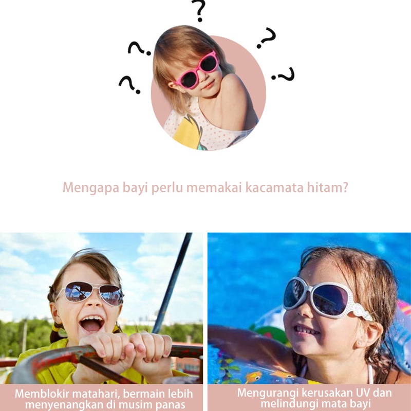 COD Korea kacamata anak laki Bayi 0-8 tahun perempuan Kartun kacamata Hitam UV400 anak cewek Kaca mata Untuk Lucu Beruang Kecil Anak-anak