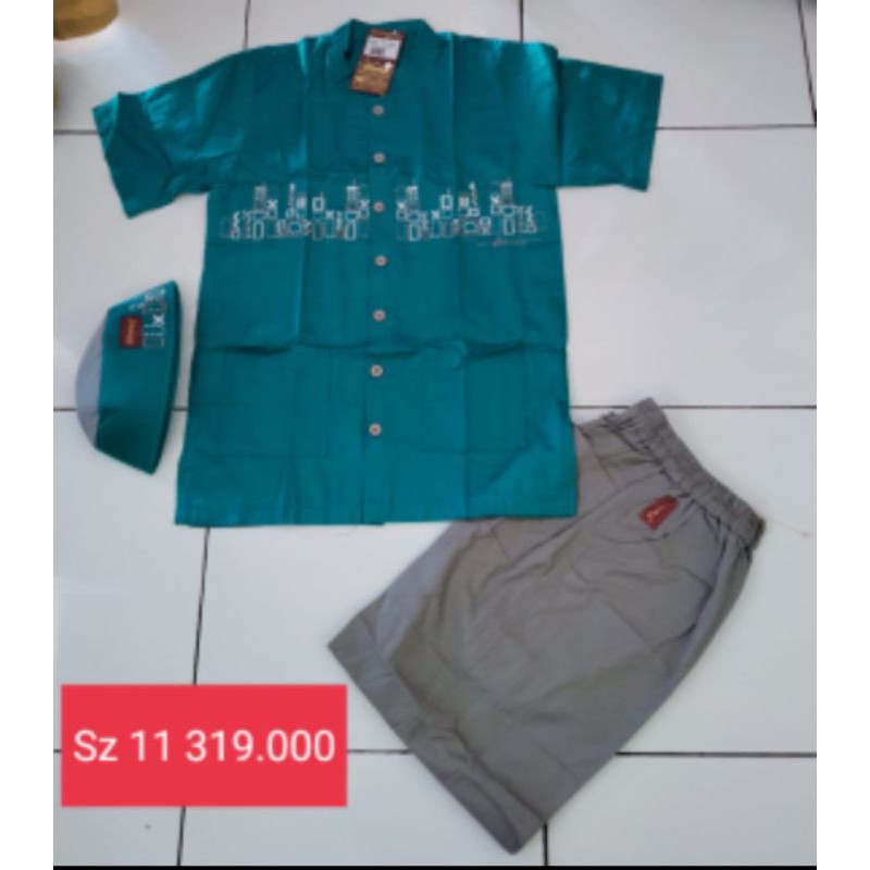 DANNIS Koko Anak Lengan Pendek Biru Tosca