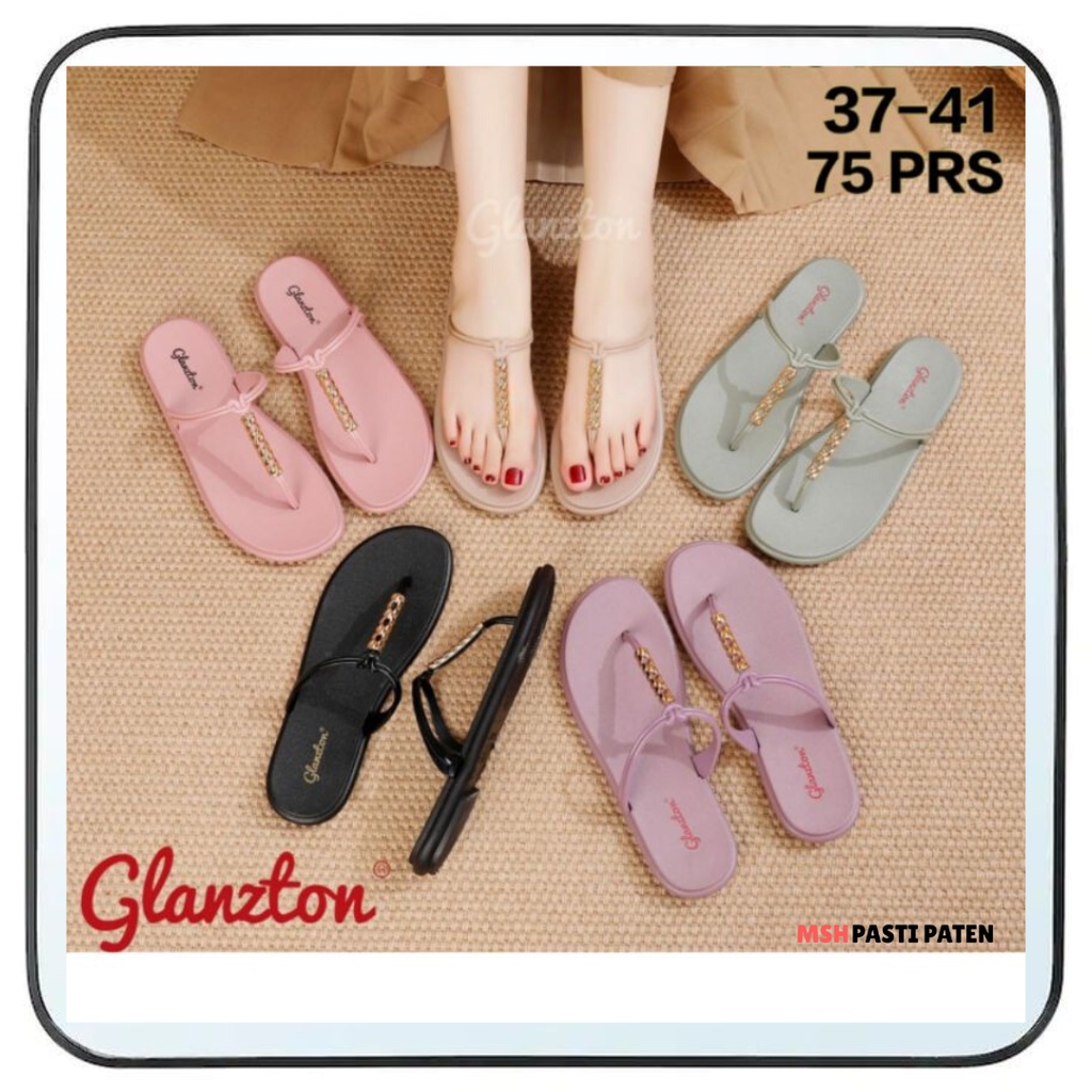 sandal flat sandal jepit sandal jelly wanita impor glanzton original