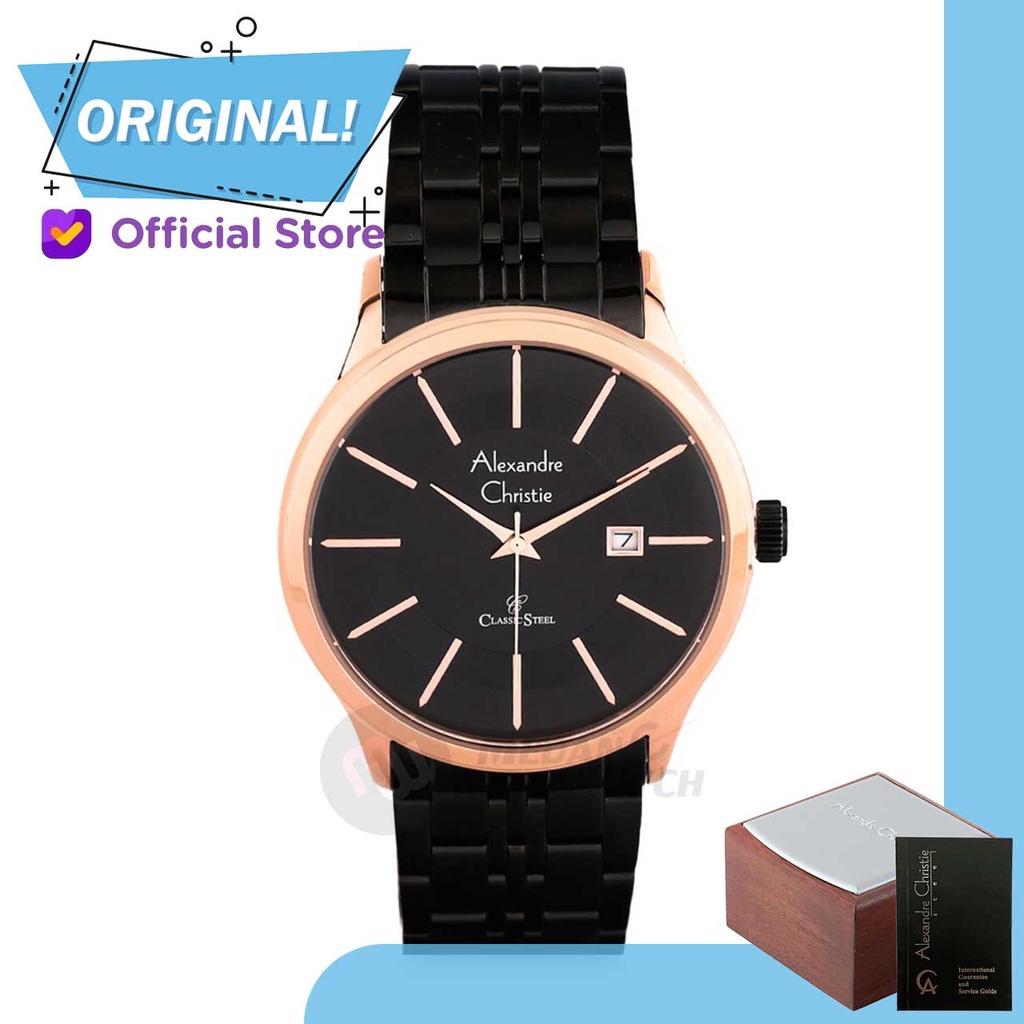 Jam Tangan Pria Analog Alexandre Christie 8348MD AC8348 AC 8348 MD 8348 MDBBRBA Original Garansi Res