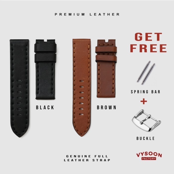 Tali Kulit Asli Jam Tangan / Genuine Strap Leather 20mm 22mm 24mm