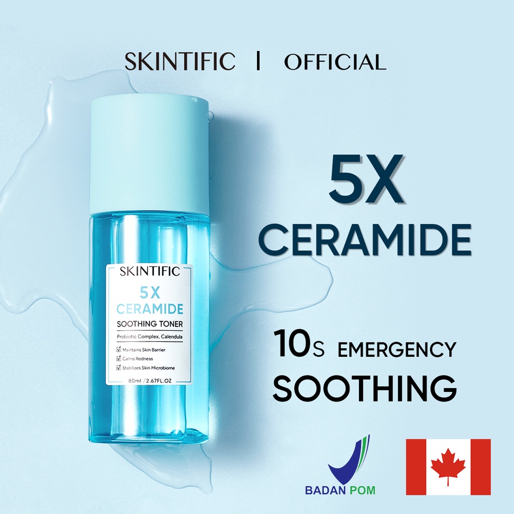 READY SKINTIFIC - 5X Ceramide Soothing Toner Skin Barrier Repair Toner with Calendula for All Skin Types 80ml [BPOM] [SKINTIFIC SOOTHING TONER BESAR]