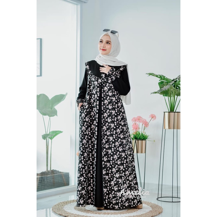 Gamis Melati STD abstrak etnik limitted dress model korea terbaru wanita terkini ootd fashion reseller dropship hits