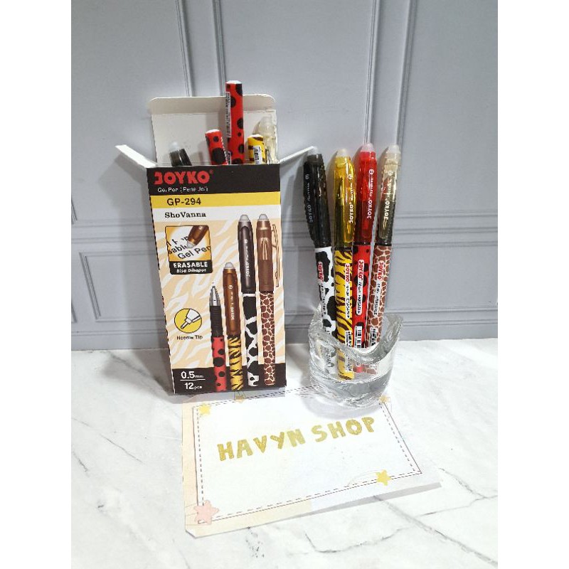 (12pc) pen bisa hapus/pen gel hapus/erasable pen/pen hapus lucu fancy-Joyko Animal Hapus