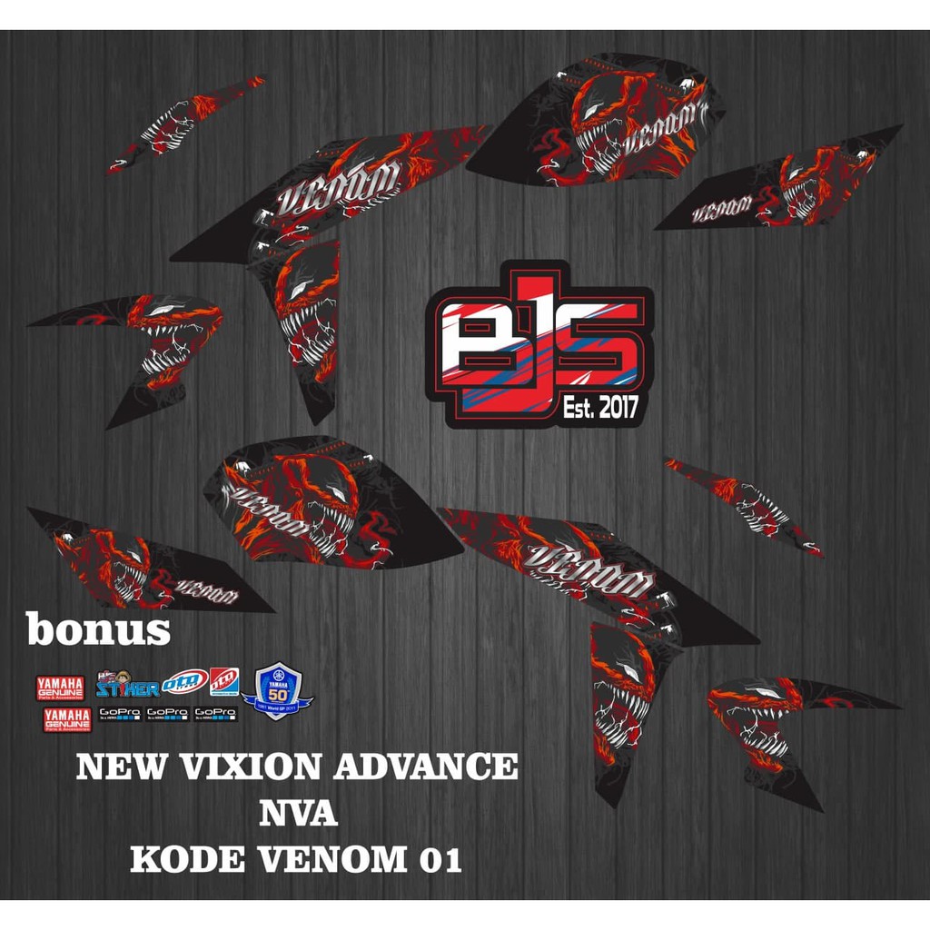 [COD] Stiker Sticker Striping nva New Vixion Advance venom 01