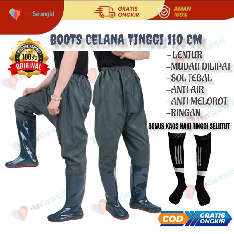 Sepatu boots sawah karet Impor sawah bot jepang korea china boot anti keong Tinggi 110 CM