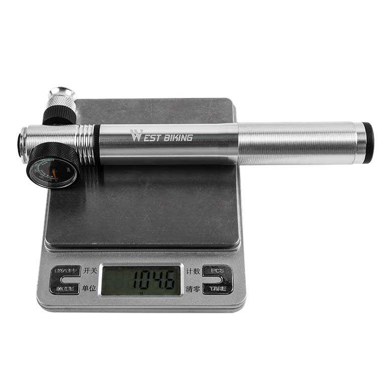 West Biking Pompa Angin Ban Sepeda Portable 300PSI with Pressure Gauge