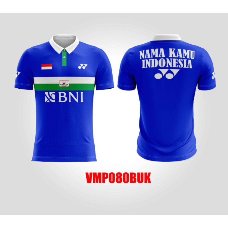 Jersey kaos Badminton kerah terbaru keren fullprint free nickname