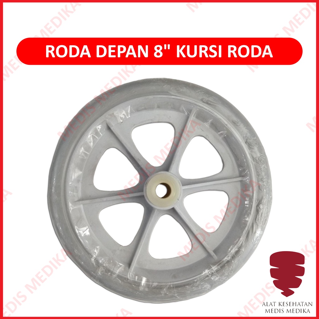 Roda Depan 8&quot; Kursi Roda Solid Castor Suku Cadang 8 Inch Wheelchair