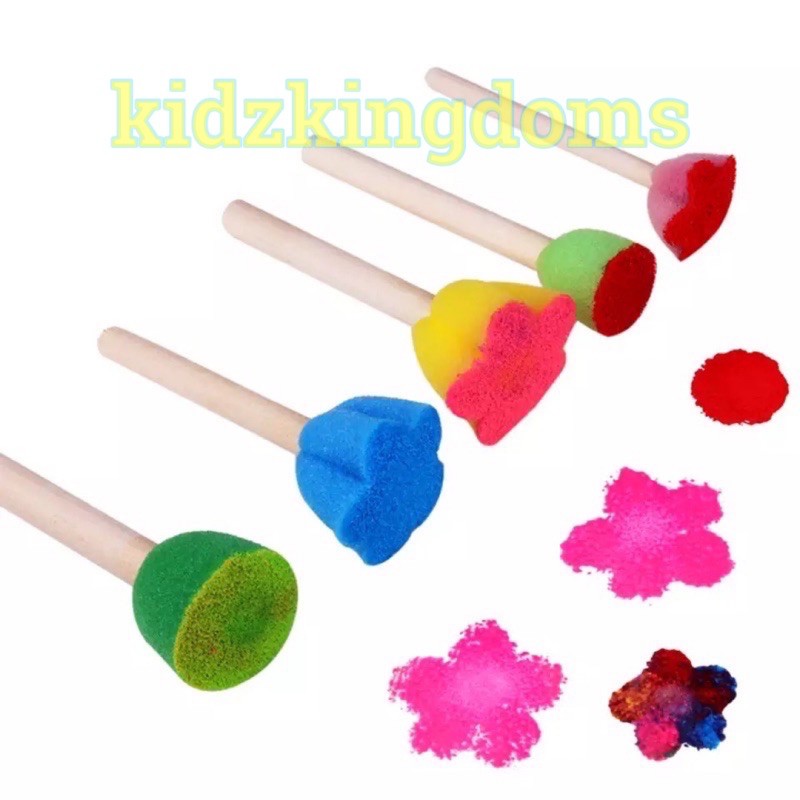 Mainan Edukasi Anak anak Lukis Kuas Spons 5pcs - Sponge Painting Brush