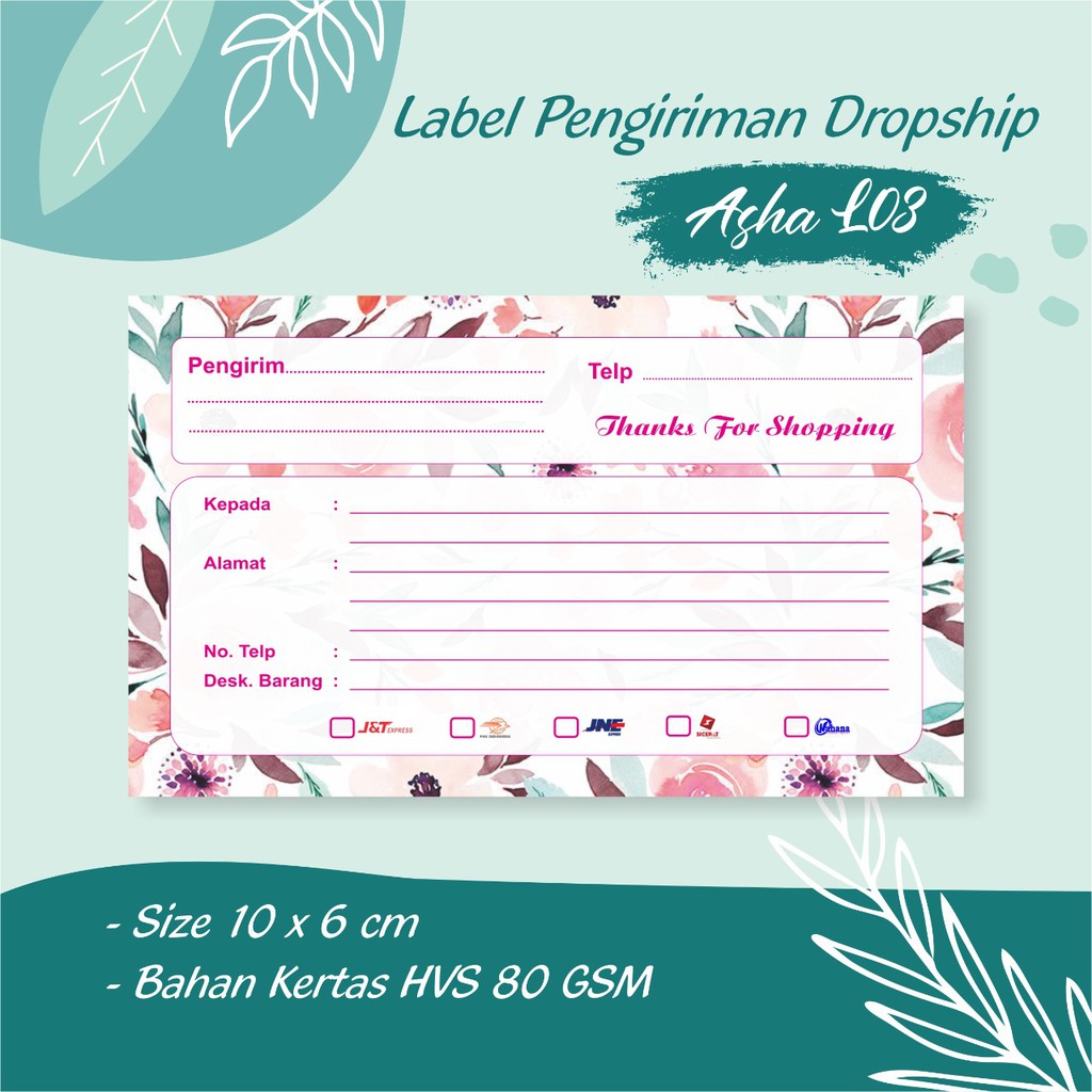 

LABEL PENGIRIMAN PAKET OLSHOP KOSONGAN NON STIKER