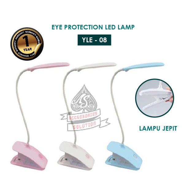 YOUNGPRO YLE-08 - LAMPU JEPIT LAMPU MEJA BELAJAR LAMPU BACA RECHARGEABLE 14LED