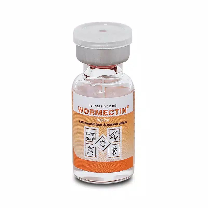 Wormectin 2  Ml Obat Skabies Gudik Gatal Kelinci Kucing Anjing dan Bonus Suntikan 1 buah