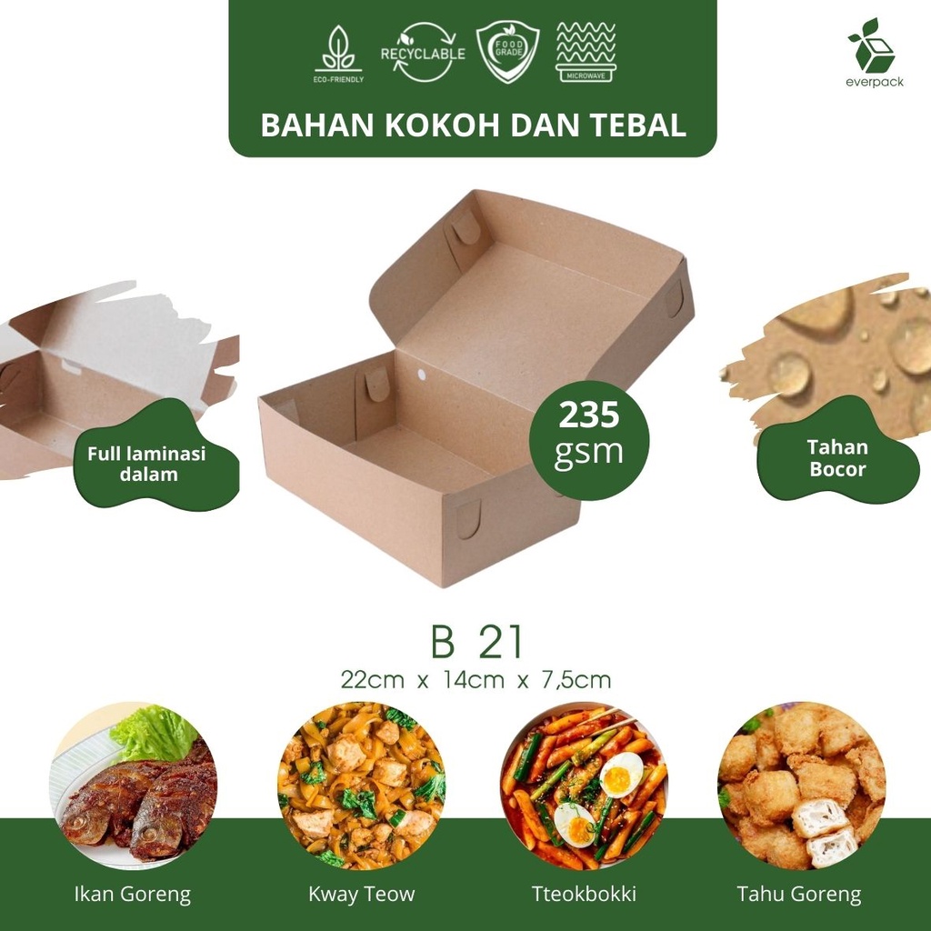 

Paper Box (22x14x7.5 | 235 gsm) | Kraft Paper Laminasi | Lunch Box | Polos | Packaging Makanan Kerudung Baju T-Shirt | Distro | Skincare | Figura | T-Shirt | Hadiah | Kotak Kemasan Kue Cake Bolu | min. 50 Pcs Polos | UMKM Bandung | Jualan Bisnis Pemula