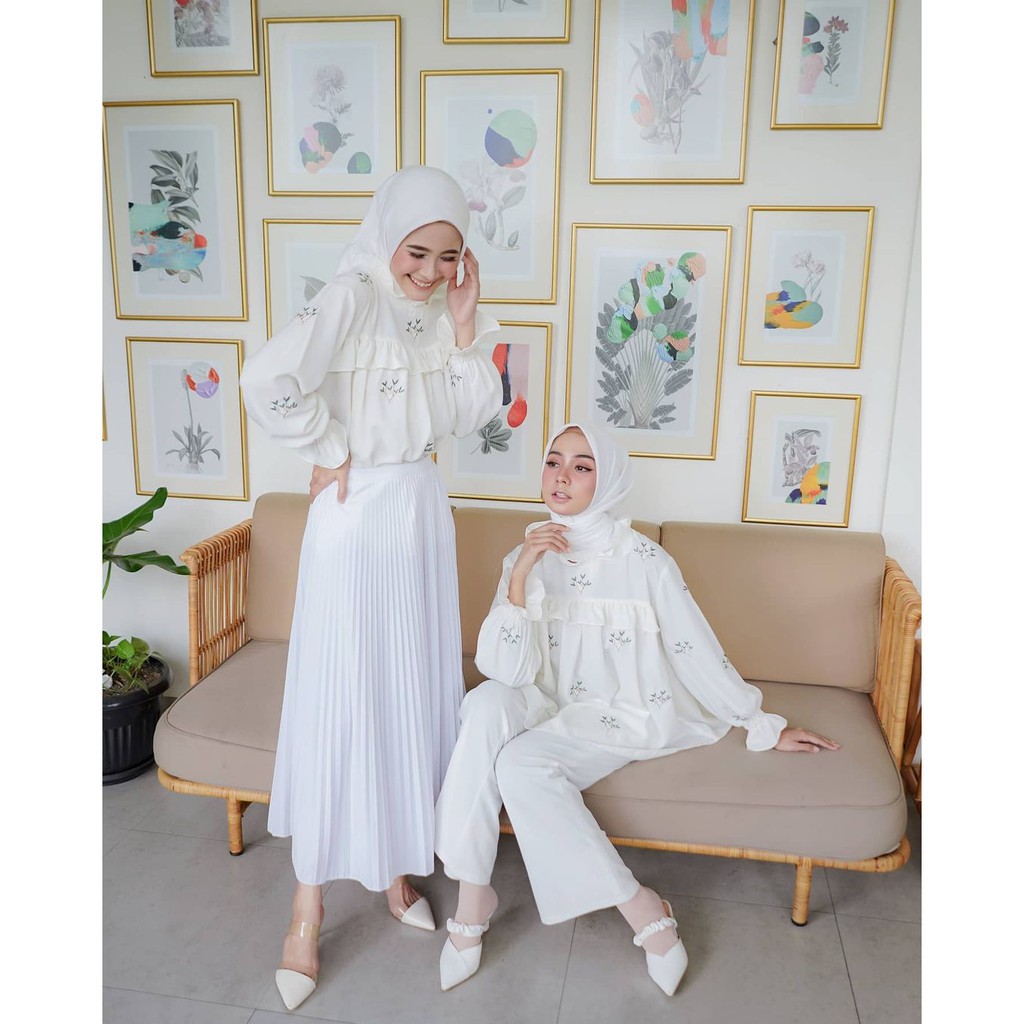 Flower Top Atasan Blouse Apk Bordel Fashion Wanita Muslim Terlaris