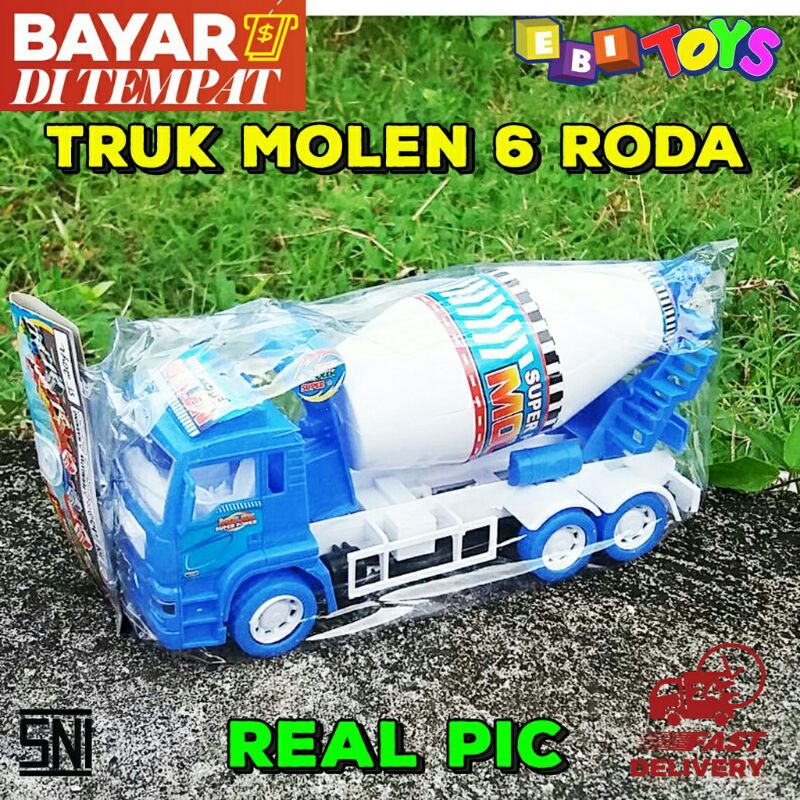 ( BISA COD ) Mainan Truk Molen Truck Molen Pasir Dengan 6 Roda Bisa Jalan Lucu dan Murah