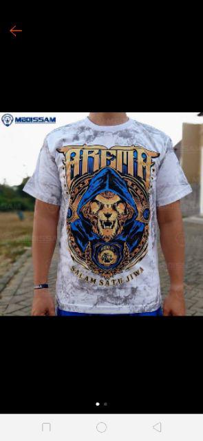 Baju Kaos Arema Fc Motif Warna Putih Cewek Cowok Aremania Aremanita 2019 Bagus Murah Mboissam Kc71