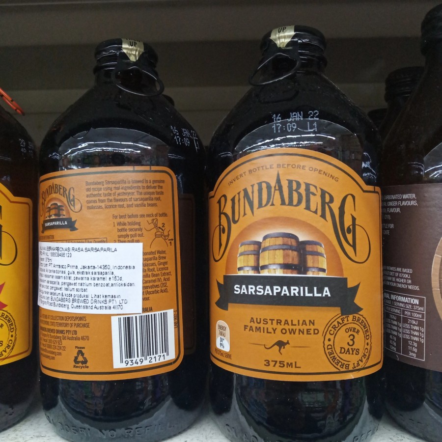 

BUNDABERG SARSAPARILLA 375ML BOTOL