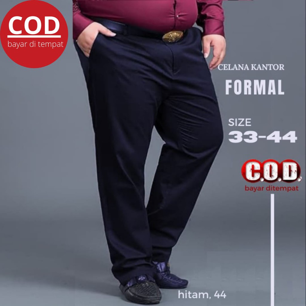 celana kerja pria jumbo celana jumbo pria big size formal pria model reguler standar celana panjang 