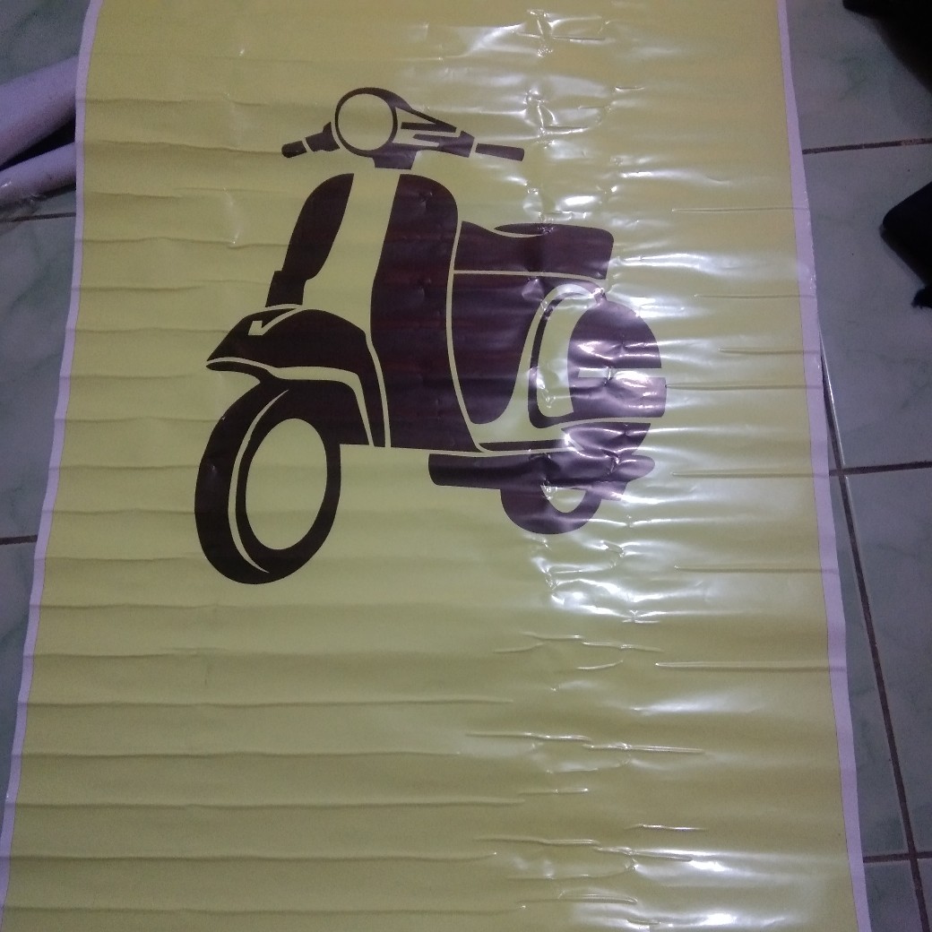 Stiker Kulkas 1 Pintu & 2 Pintu Sticker Motif Vespa Warna Kuning