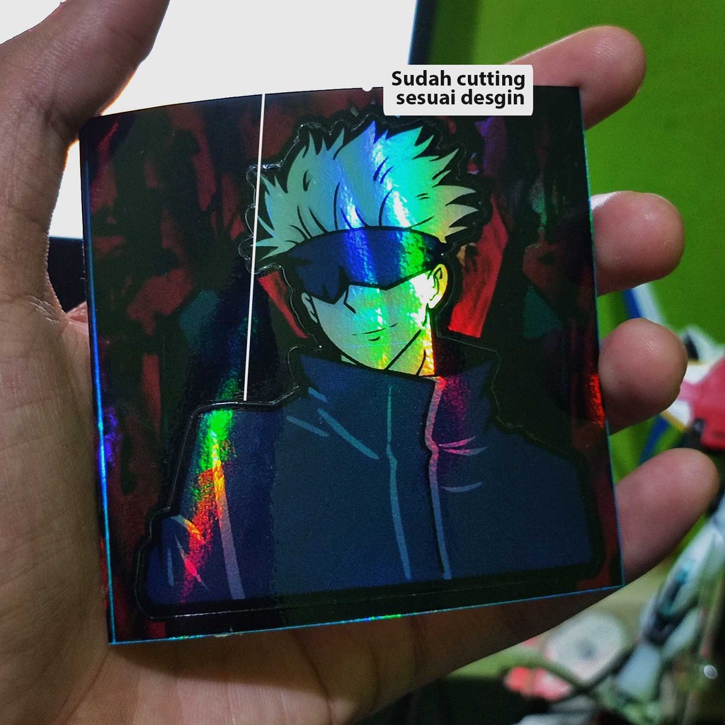 STICKER STIKER HOLOGRAM ANIME -JUJUTSU KAISEN GOJOU SATORU - STIKER LAPTOP