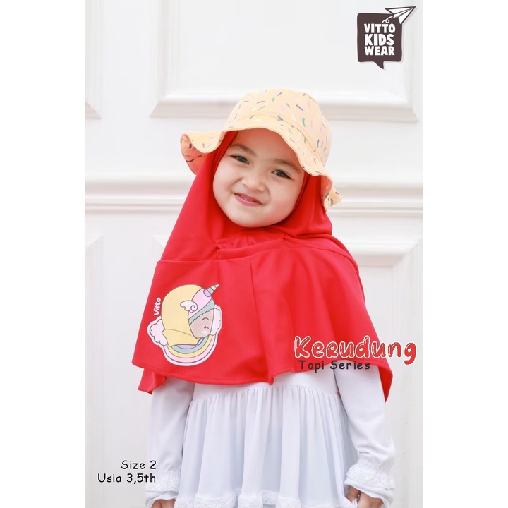 Jilbab Topi/Hijab Topi masker anak/jilbab Anak/Khimar Anak