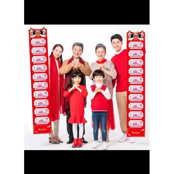 

Angpao Imlek CNY 10 slot, Red envelope Lion Money Bag