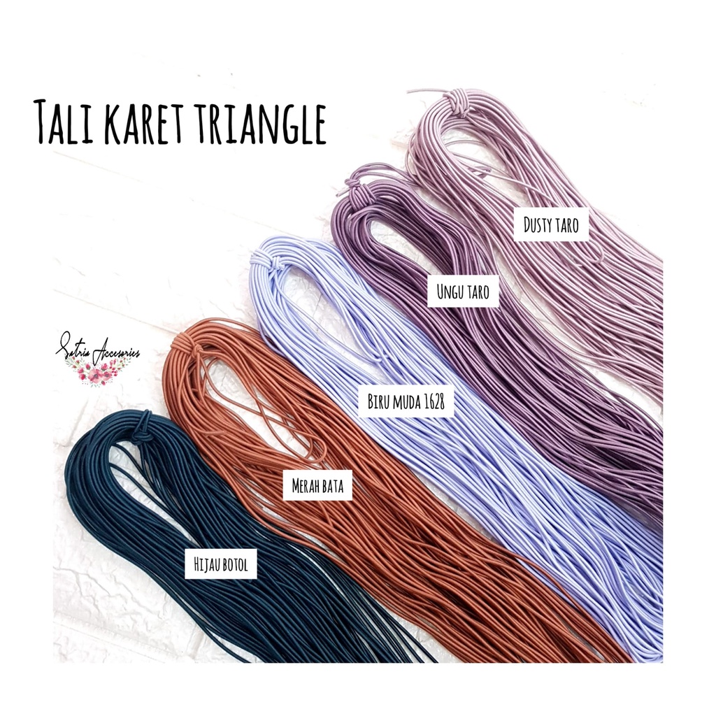 Bahan Tali Karet Elastis/Tali Karet Triangle 2mm/Tali Masker/Bahan Strap Masker