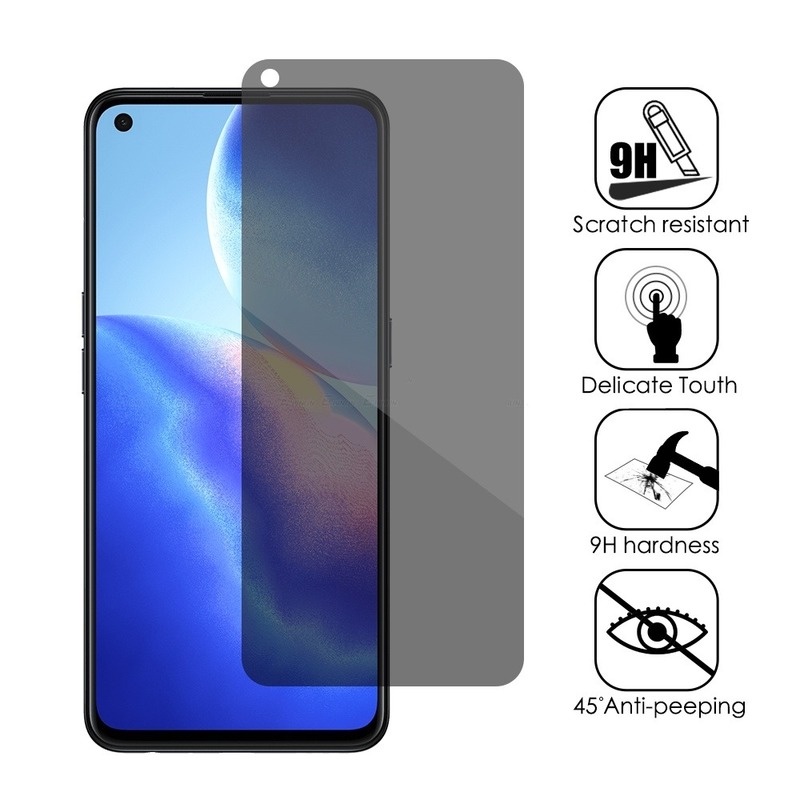 Pelindung Layar Tempered Glass Anti Spy Untuk Oppo Reno 7 5G / 7 Pro 5G / 7 Z 5G