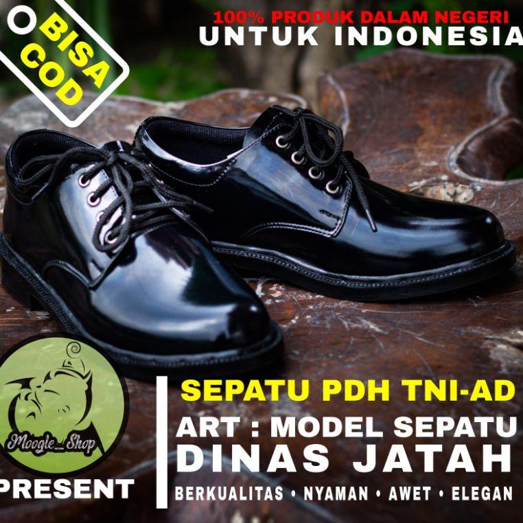 FP9 SEPATU PANTOFEL DINAS PDH TNI-AD MODEL PENDEK / SEPATU JATAH PEMBAGIAN TNI KILAP TANPA SEMIR / S