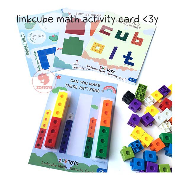 Zoetoys Linkcube Math Activity Card | Only Card | Kartu Aktivitas Linkcube Math 100 pcs |  Mainan Edukasi Anak