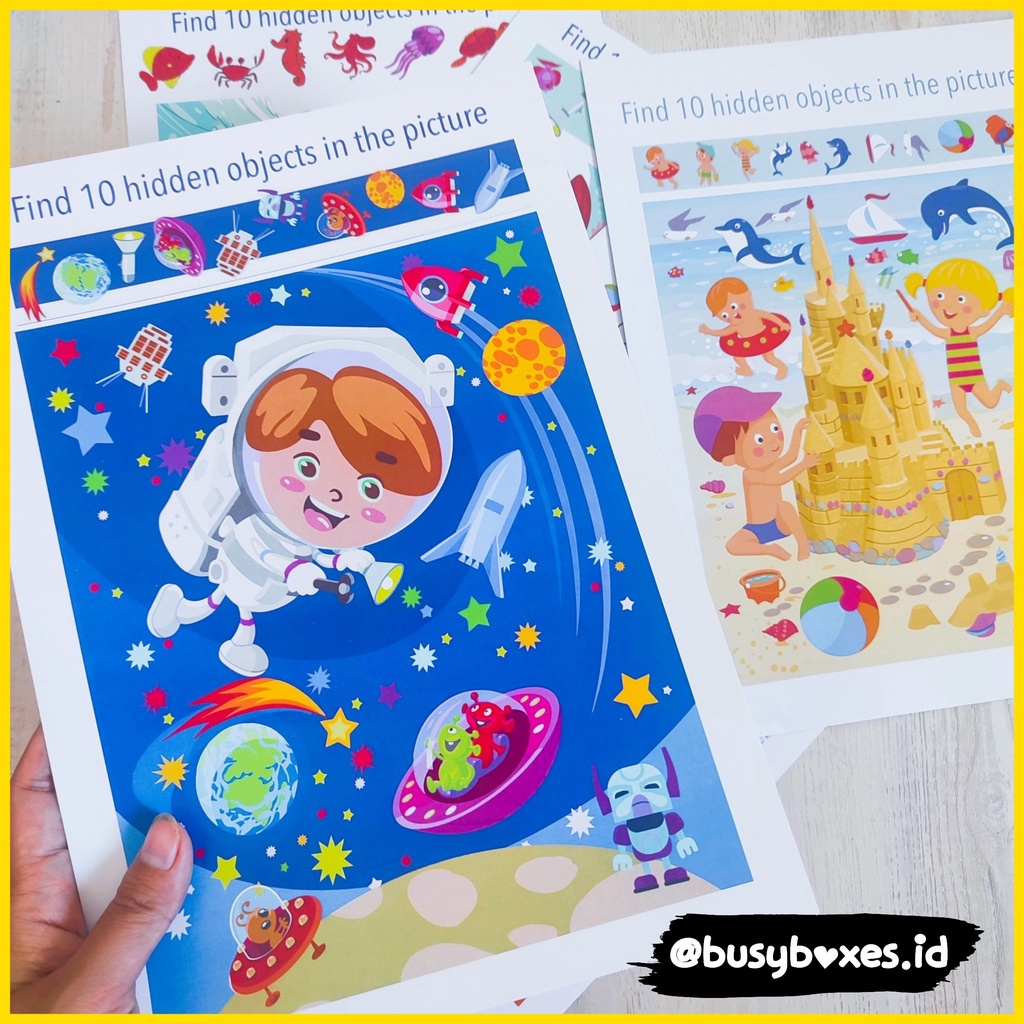 [busyboxes.id] Mainan Edukasi Wipe And Clean mencari obyek montessori i spy seri  holiday