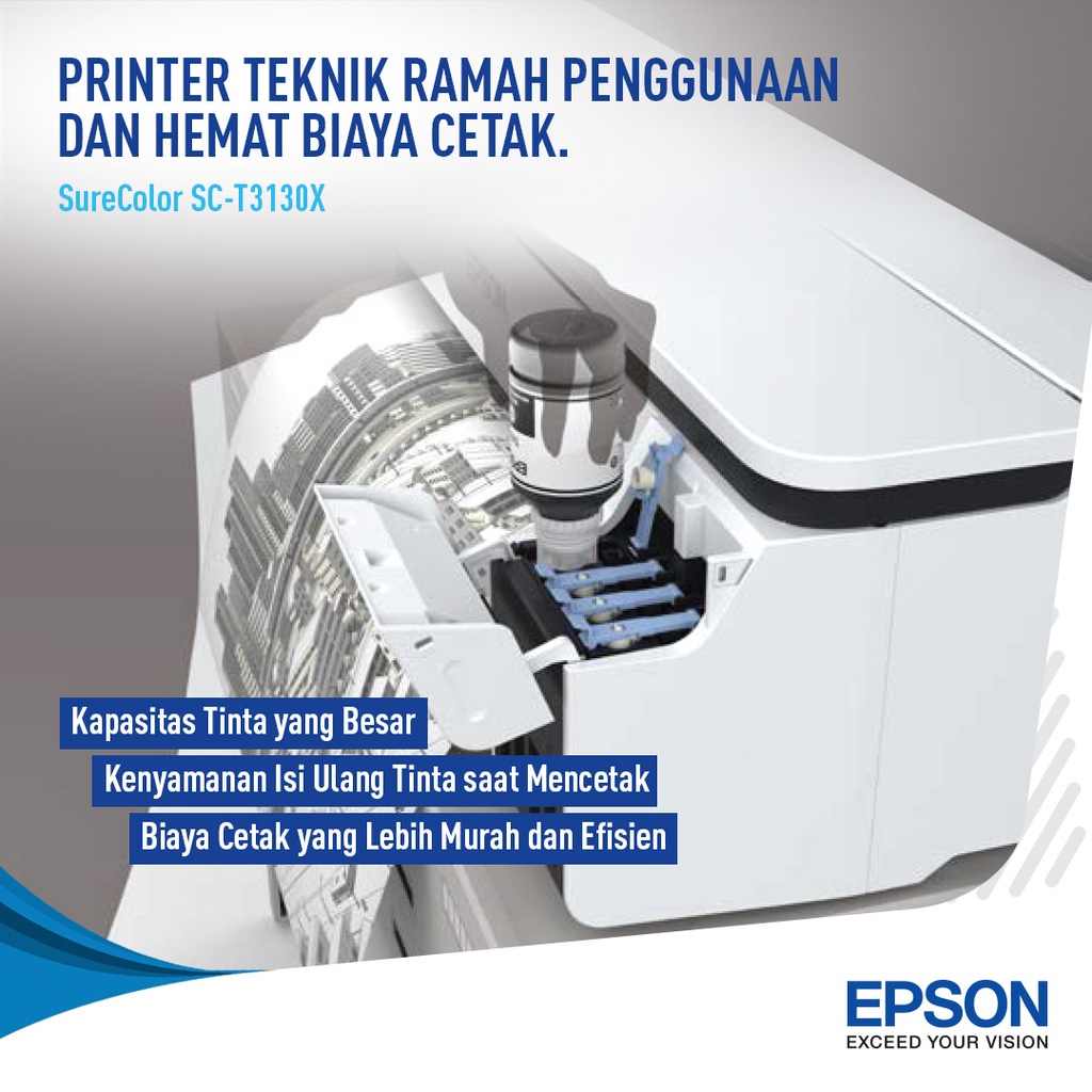 PRINTER EPSON SURECOLOR SC-T3130X SC T3130X T3130 A1 24&quot; 24 Inci RESMI