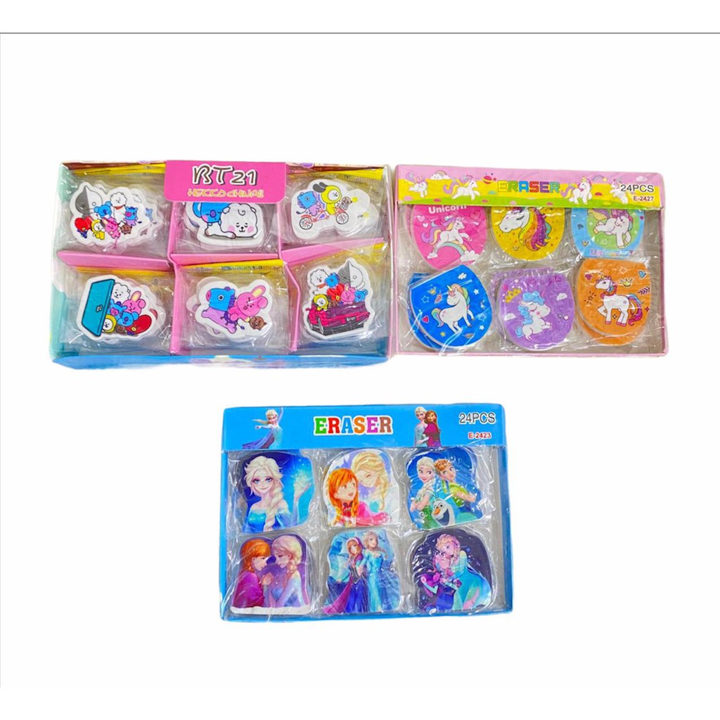 ( Ecer 1Pc ) PENGHAPUS / STIP - ERASER LOL / HELLOKITY / UNICORN / FROZEN / HIJAB / BARBIE / CUTE MONKEY / MOBIL SNACK