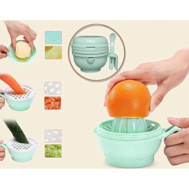 HIPPO LAND  Multifungsi  Grinding  Bowl  Baby  Food Maker  Alat Pembuat Makanan Mpasi Bayi set   9pcs 168