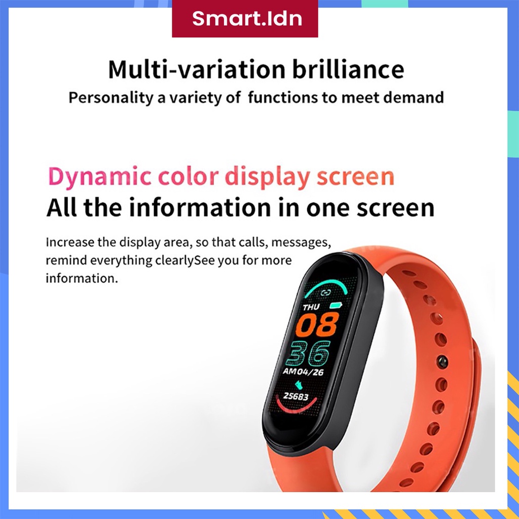 Jam Tangan Pintar Smartwatch M7 M6 Pelacak Detak Jantung Pedometer Monitor Tekanan Darah