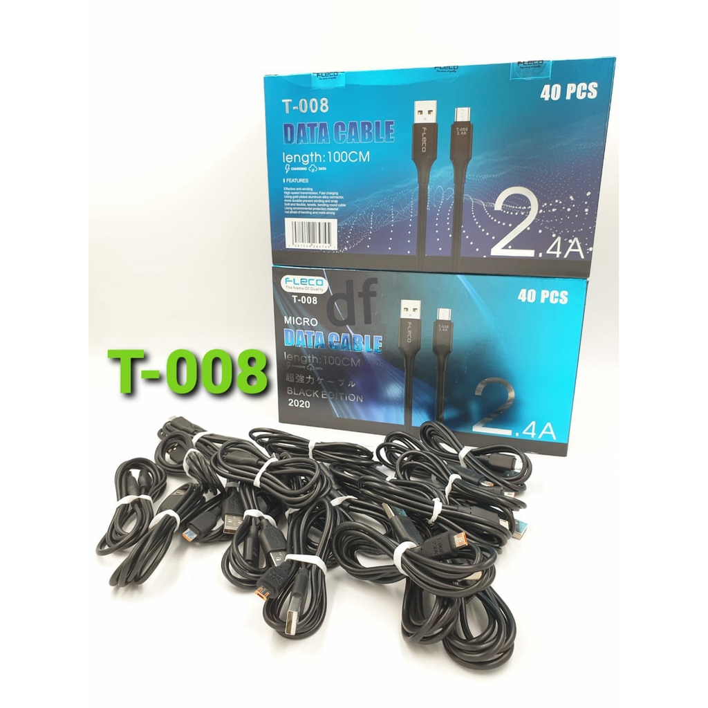 KABEL DATA FAST CHARGING FLECO HITAM 100CM FOR ANDROID