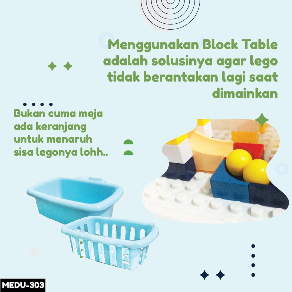 Mainan Edukatif Anak BUILDING BLOCK TABLE  Meja Bermain &amp; Belajar Kreatif