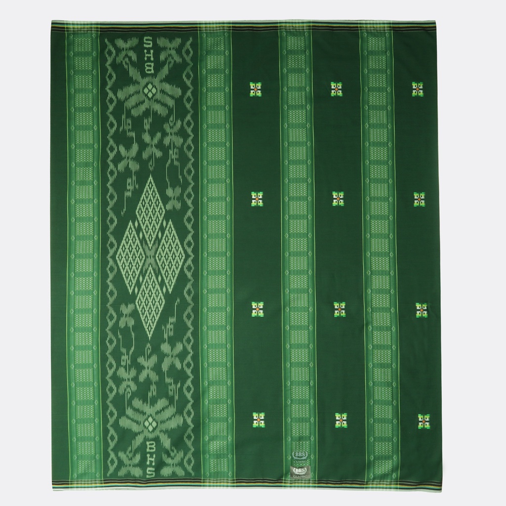 Sarung BHS Classic Silver Motif Songket Berlian Hijau // BHS SILVER SBR HIJAU