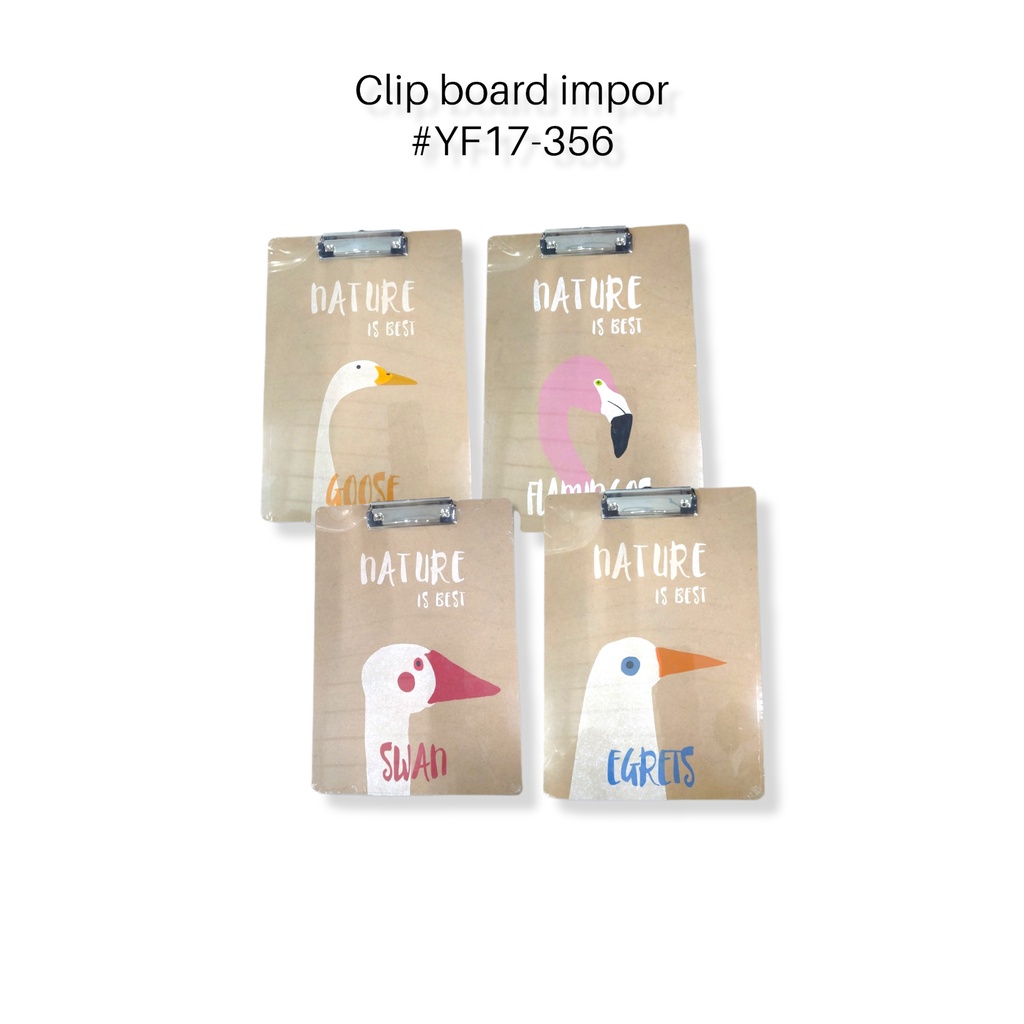 

Clip Board Impor YooFun bahan Kayu Ukuran A4 ( 220 x 312 mm) Motif Bird #YF17-356 Papan Dada Jalan Klip Alas kertas ujian - Satuan SHABQ