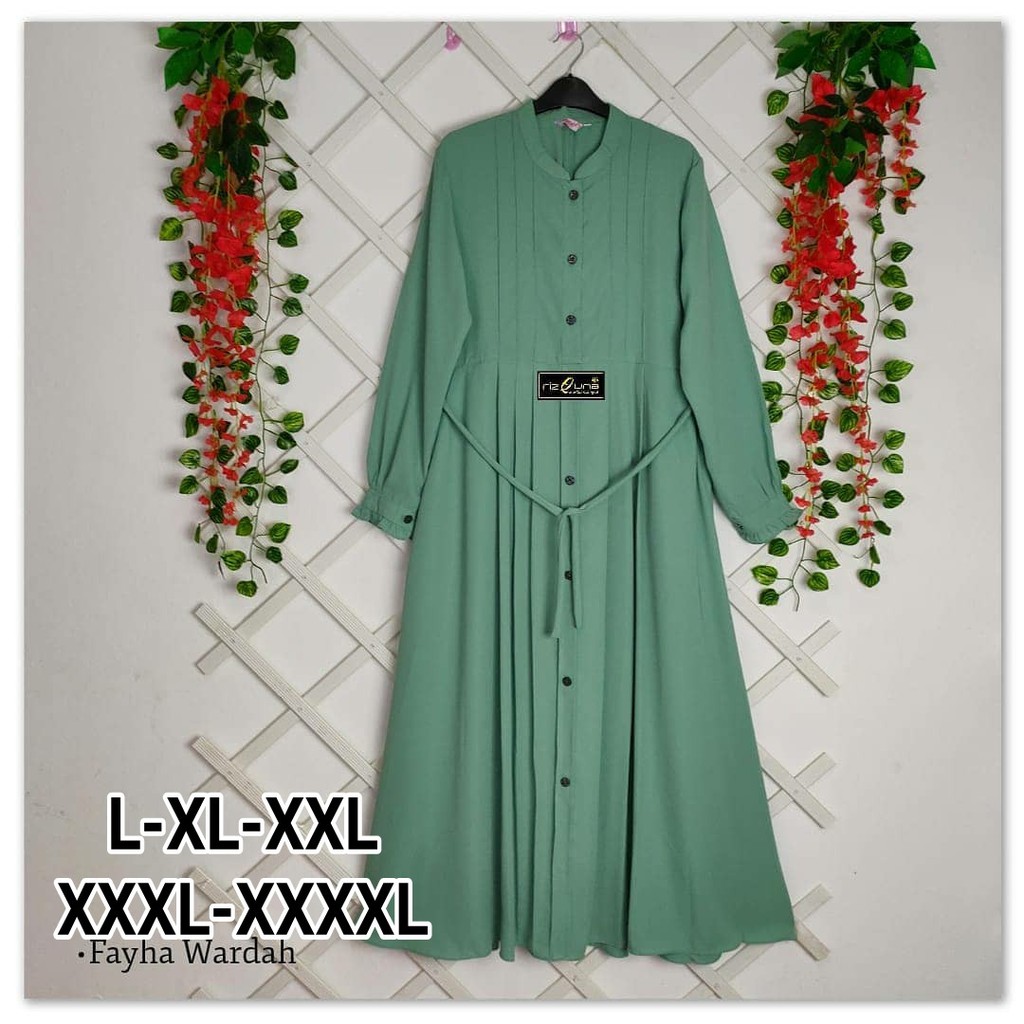 gamis terbaru 2023 lebaran wanita fayha dress busui frendly bumil bahan moscrepe premium ukuran jumbo L XL XXL XXXL XXXXL